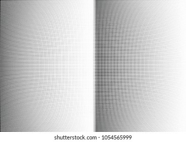 Abstract halftone wave dotted background. Halftone twisted grunge pattern, dot, circle.  Vector modern optical halftone pop art texture for poster, business card, cover, label mock-up, sticker layout
