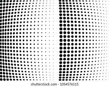 Abstract halftone wave dotted background. Halftone twisted grunge pattern, dot, circle.  Vector modern optical halftone pop art texture for poster, business card, cover, label mock-up, sticker layout