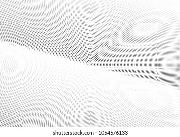 Abstract halftone wave dotted background. Halftone twisted grunge pattern, dot, circle.  Vector modern optical halftone pop art texture for poster, business card, cover, label mock-up, sticker layout