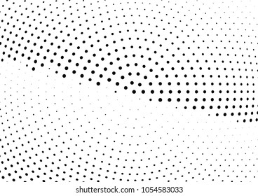 Abstract halftone wave dotted background. Halftone twisted grunge pattern, dot, circle.  Vector modern optical halftone pop art texture for poster, business card, cover, label mock-up, sticker layout