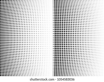 Abstract halftone wave dotted background. Halftone twisted grunge pattern, dot, circle.  Vector modern optical halftone pop art texture for poster, business card, cover, label mock-up, sticker layout
