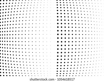 Abstract halftone wave dotted background. Halftone twisted grunge pattern, dot, circle.  Vector modern optical halftone pop art texture for poster, business card, cover, label mock-up, sticker layout