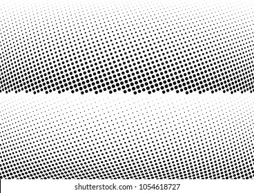 Abstract halftone wave dotted background. Halftone twisted grunge pattern, dot, circle.  Vector modern optical halftone pop art texture for poster, business card, cover, label mock-up, sticker layout