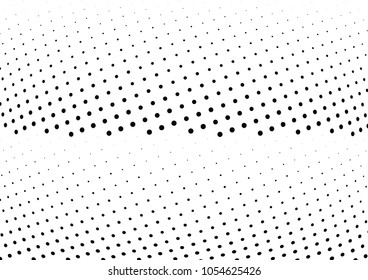 Abstract halftone wave dotted background. Halftone twisted grunge pattern, dot, circle.  Vector modern optical halftone pop art texture for poster, business card, cover, label mock-up, sticker layout
