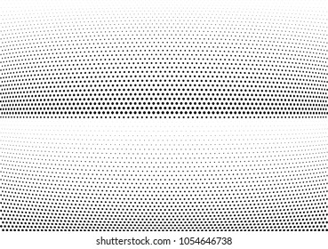 Abstract halftone wave dotted background. Halftone twisted grunge pattern, dot, circle.  Vector modern optical halftone pop art texture for poster, business card, cover, label mock-up, sticker layout