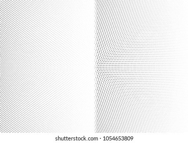 Abstract halftone wave dotted background. Halftone twisted grunge pattern, dot, circle.  Vector modern optical halftone pop art texture for poster, business card, cover, label mock-up, sticker layout