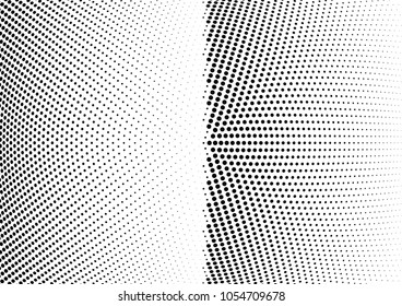 Abstract halftone wave dotted background. Halftone twisted grunge pattern, dot, circle.  Vector modern optical halftone pop art texture for poster, business card, cover, label mock-up, sticker layout