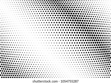 Abstract halftone wave dotted background. Halftone twisted grunge pattern, dot, circle.  Vector modern optical halftone pop art texture for poster, business card, cover, label mock-up, sticker layout