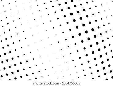 Abstract halftone wave dotted background. Halftone twisted grunge pattern, dot, circle.  Vector modern optical halftone pop art texture for poster, business card, cover, label mock-up, sticker layout