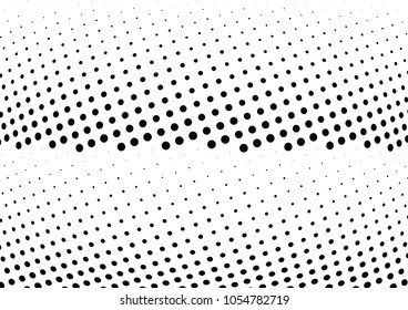 Abstract halftone wave dotted background. Halftone twisted grunge pattern, dot, circle.  Vector modern optical halftone pop art texture for poster, business card, cover, label mock-up, sticker layout