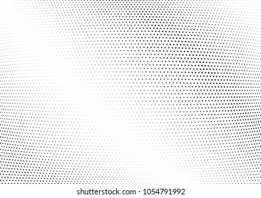 Abstract halftone wave dotted background. Halftone twisted grunge pattern, dot, circle.  Vector modern optical halftone pop art texture for poster, business card, cover, label mock-up, sticker layout