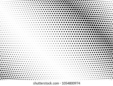 Abstract halftone wave dotted background. Halftone twisted grunge pattern, dot, circle.  Vector modern optical halftone pop art texture for poster, business card, cover, label mock-up, sticker layout