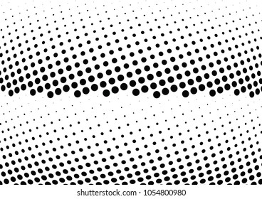 Abstract halftone wave dotted background. Halftone twisted grunge pattern, dot, circle.  Vector modern optical halftone pop art texture for poster, business card, cover, label mock-up, sticker layout