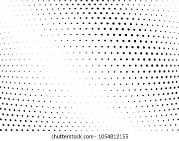 Abstract halftone wave dotted background. Halftone twisted grunge pattern, dot, circle.  Vector modern optical halftone pop art texture for poster, business card, cover, label mock-up, sticker layout