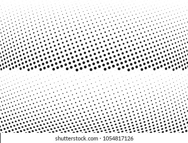 Abstract halftone wave dotted background. Halftone twisted grunge pattern, dot, circle.  Vector modern optical halftone pop art texture for poster, business card, cover, label mock-up, sticker layout