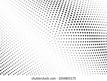 Abstract halftone wave dotted background. Halftone twisted grunge pattern, dot, circle.  Vector modern optical halftone pop art texture for poster, business card, cover, label mock-up, sticker layout