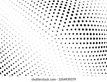 Abstract halftone wave dotted background. Halftone twisted grunge pattern, dot, circle.  Vector modern optical halftone pop art texture for poster, business card, cover, label mock-up, sticker layout