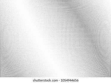 Abstract halftone wave dotted background. Halftone twisted grunge pattern, dot, circle.  Vector modern optical halftone pop art texture for poster, business card, cover, label mock-up, sticker layout