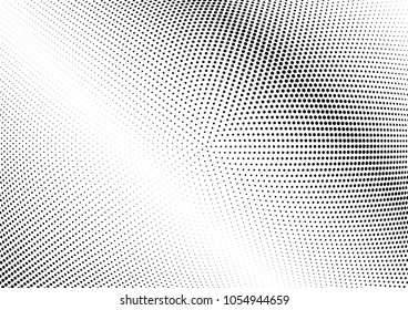 Abstract halftone wave dotted background. Halftone twisted grunge pattern, dot, circle.  Vector modern optical halftone pop art texture for poster, business card, cover, label mock-up, sticker layout