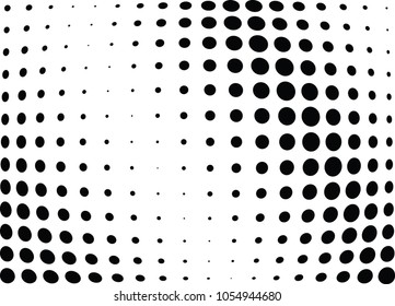 Abstract halftone wave dotted background. Halftone twisted grunge pattern, dot, circle.  Vector modern optical halftone pop art texture for poster, business card, cover, label mock-up, sticker layout