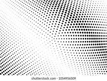 Abstract halftone wave dotted background. Halftone twisted grunge pattern, dot, circle.  Vector modern optical halftone pop art texture for poster, business card, cover, label mock-up, sticker layout