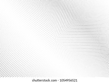 Abstract halftone wave dotted background. Halftone twisted grunge pattern, dot, circle.  Vector modern optical halftone pop art texture for poster, business card, cover, label mock-up, sticker layout