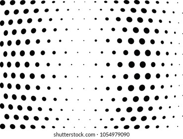 Abstract halftone wave dotted background. Halftone twisted grunge pattern, dot, circle.  Vector modern optical halftone pop art texture for poster, business card, cover, label mock-up, sticker layout