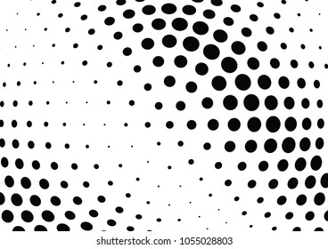 Abstract halftone wave dotted background. Halftone twisted grunge pattern, dot, circle.  Vector modern optical halftone pop art texture for poster, business card, cover, label mock-up, sticker layout