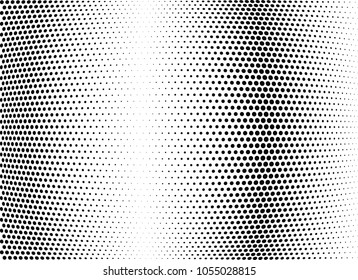 Abstract halftone wave dotted background. Halftone twisted grunge pattern, dot, circle.  Vector modern optical halftone pop art texture for poster, business card, cover, label mock-up, sticker layout
