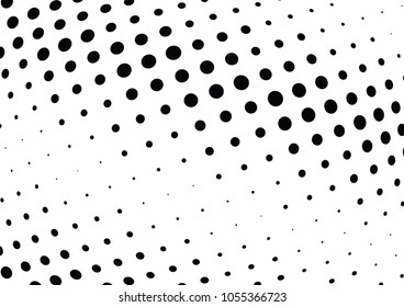 Abstract halftone wave dotted background. Halftone twisted grunge pattern, dot, circle.  Vector modern optical halftone pop art texture for poster, business card, cover, label mock-up, sticker layout