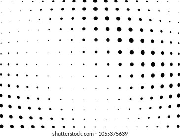 Abstract halftone wave dotted background. Halftone twisted grunge pattern, dot, circle.  Vector modern optical halftone pop art texture for poster, business card, cover, label mock-up, sticker layout