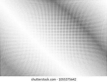 Abstract halftone wave dotted background. Halftone twisted grunge pattern, dot, circle.  Vector modern optical halftone pop art texture for poster, business card, cover, label mock-up, sticker layout