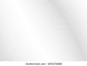Abstract halftone wave dotted background. Halftone twisted grunge pattern, dot, circle.  Vector modern optical halftone pop art texture for poster, business card, cover, label mock-up, sticker layout