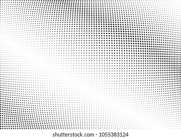 Abstract halftone wave dotted background. Halftone twisted grunge pattern, dot, circle.  Vector modern optical halftone pop art texture for poster, business card, cover, label mock-up, sticker layout