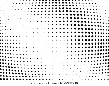 Abstract halftone wave dotted background. Halftone twisted grunge pattern, dot, circle.  Vector modern optical halftone pop art texture for poster, business card, cover, label mock-up, sticker layout