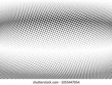 Abstract halftone wave dotted background. Halftone twisted grunge pattern, dot, circle.  Vector modern optical halftone pop art texture for poster, business card, cover, label mock-up, sticker layout