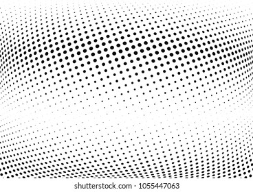 Abstract halftone wave dotted background. Halftone twisted grunge pattern, dot, circle.  Vector modern optical halftone pop art texture for poster, business card, cover, label mock-up, sticker layout