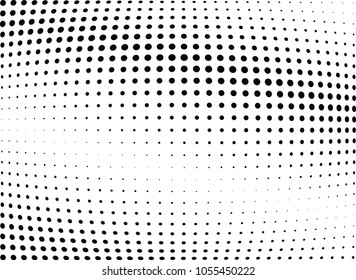 Abstract halftone wave dotted background. Halftone twisted grunge pattern, dot, circle.  Vector modern optical halftone pop art texture for poster, business card, cover, label mock-up, sticker layout