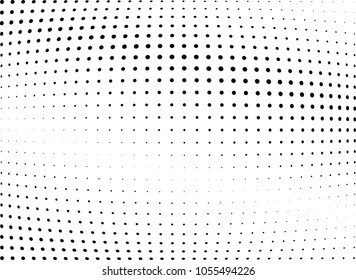 Abstract halftone wave dotted background. Halftone twisted grunge pattern, dot, circle.  Vector modern optical halftone pop art texture for poster, business card, cover, label mock-up, sticker layout
