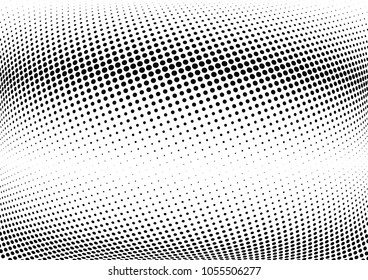 Abstract halftone wave dotted background. Halftone twisted grunge pattern, dot, circle.  Vector modern optical halftone pop art texture for poster, business card, cover, label mock-up, sticker layout