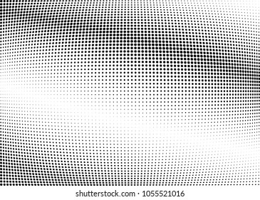 Abstract halftone wave dotted background. Halftone twisted grunge pattern, dot, circle.  Vector modern optical halftone pop art texture for poster, business card, cover, label mock-up, sticker layout