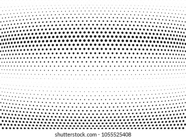 Abstract halftone wave dotted background. Halftone twisted grunge pattern, dot, circle.  Vector modern optical halftone pop art texture for poster, business card, cover, label mock-up, sticker layout
