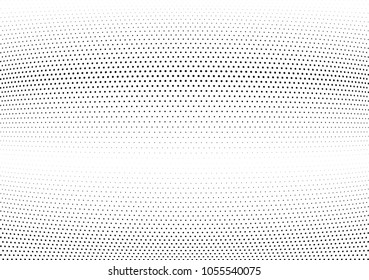 Abstract halftone wave dotted background. Halftone twisted grunge pattern, dot, circle.  Vector modern optical halftone pop art texture for poster, business card, cover, label mock-up, sticker layout