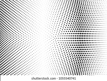 Abstract halftone wave dotted background. Halftone twisted grunge pattern, dot, circle.  Vector modern optical halftone pop art texture for poster, business card, cover, label mock-up, sticker layout