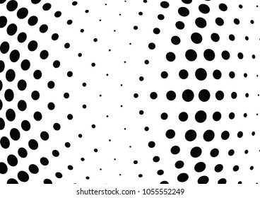 Abstract halftone wave dotted background. Halftone twisted grunge pattern, dot, circle.  Vector modern optical halftone pop art texture for poster, business card, cover, label mock-up, sticker layout