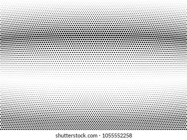 Abstract halftone wave dotted background. Halftone twisted grunge pattern, dot, circle.  Vector modern optical halftone pop art texture for poster, business card, cover, label mock-up, sticker layout