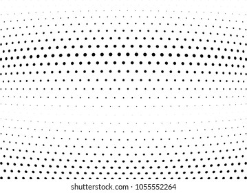 Abstract halftone wave dotted background. Halftone twisted grunge pattern, dot, circle.  Vector modern optical halftone pop art texture for poster, business card, cover, label mock-up, sticker layout