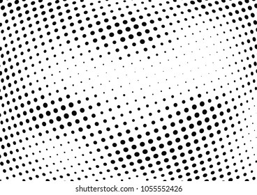 Abstract halftone wave dotted background. Halftone twisted grunge pattern, dot, circle.  Vector modern optical halftone pop art texture for poster, business card, cover, label mock-up, sticker layout