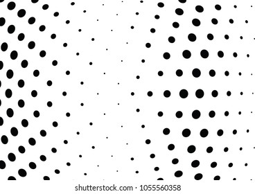 Abstract halftone wave dotted background. Halftone twisted grunge pattern, dot, circle.  Vector modern optical halftone pop art texture for poster, business card, cover, label mock-up, sticker layout