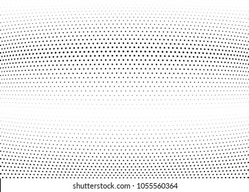 Abstract halftone wave dotted background. Halftone twisted grunge pattern, dot, circle.  Vector modern optical halftone pop art texture for poster, business card, cover, label mock-up, sticker layout